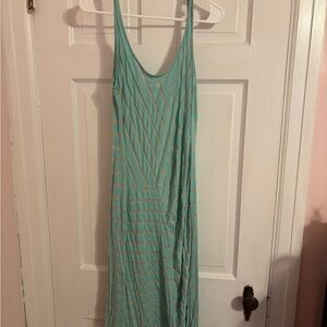 Charlotte Russe Teal and Cream Maxi Dress